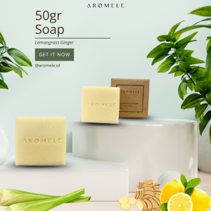 [AROMELE] Lemongrass Ginger - Natural Soap 50gr Packaged