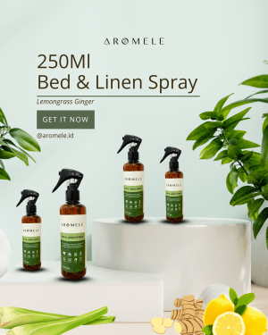 [AROMELE] Lemongrass Ginger - Bed & Linen Spray 250ml Packaged - Image 2