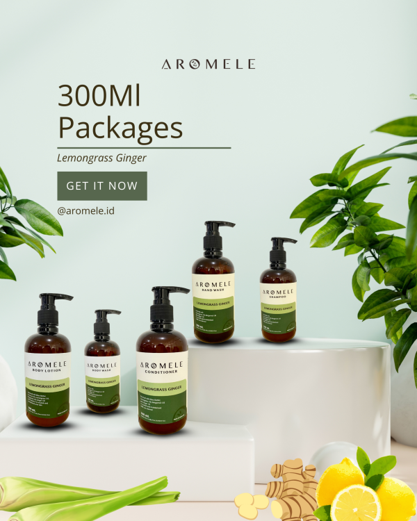 [AROMELE] Lemongrass Ginger -  All Varian 300 ml Packaged - Image 2